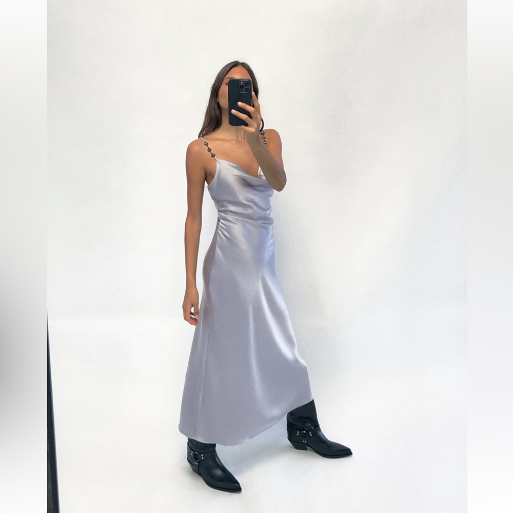 Zara JEWEL STRAP SLIP DRESS